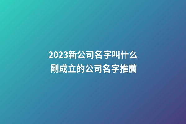 2023新公司名字叫什么 剛成立的公司名字推薦-第1張-公司起名-玄機派